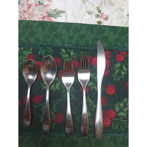 Oneida 5 pc place setting Silverware Stafford Stainless 4 settings 20 pc total - Picture 1 of 5
